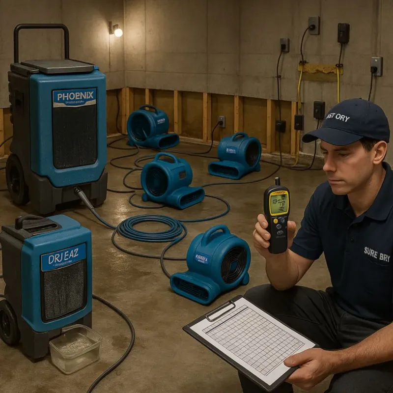 Structural Drying and Dehumidification process in Shutesbury, MA